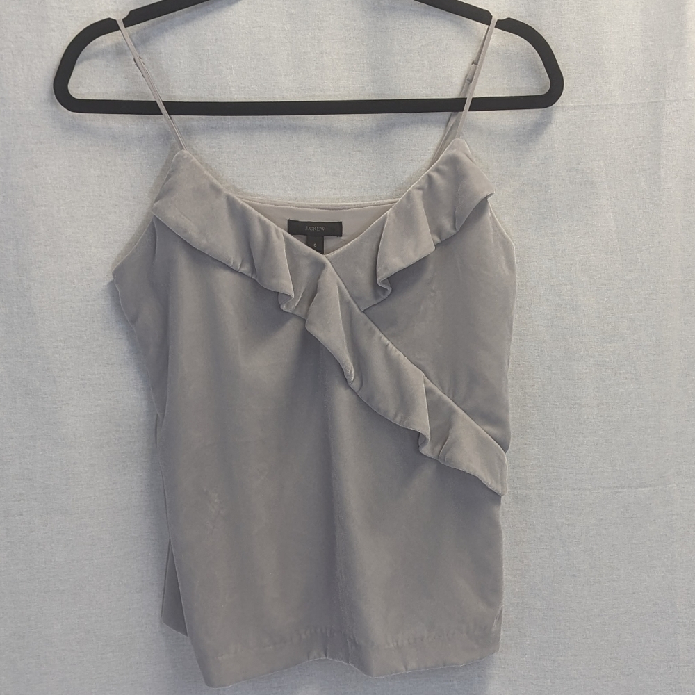 NWT J Crew Size 0 Velour Camisole in Gray